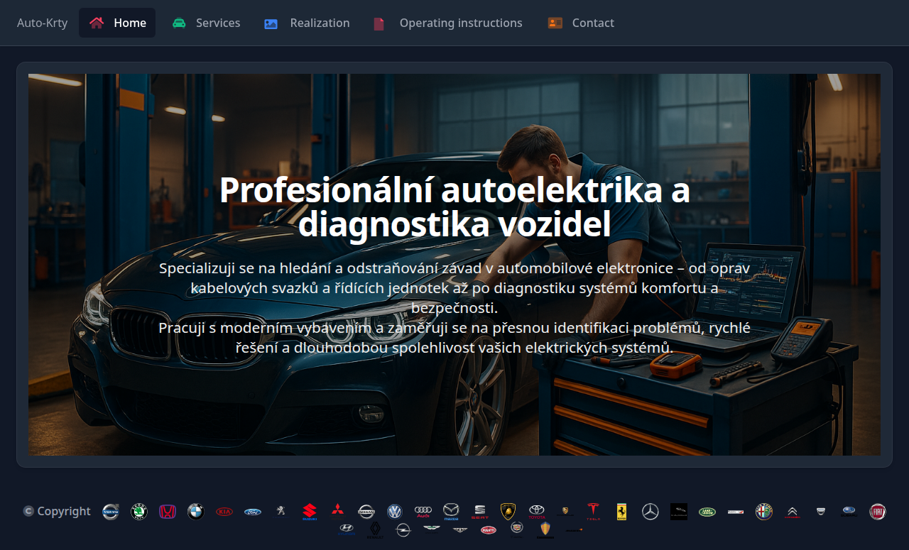 AUTO-KRTY - náhled webu