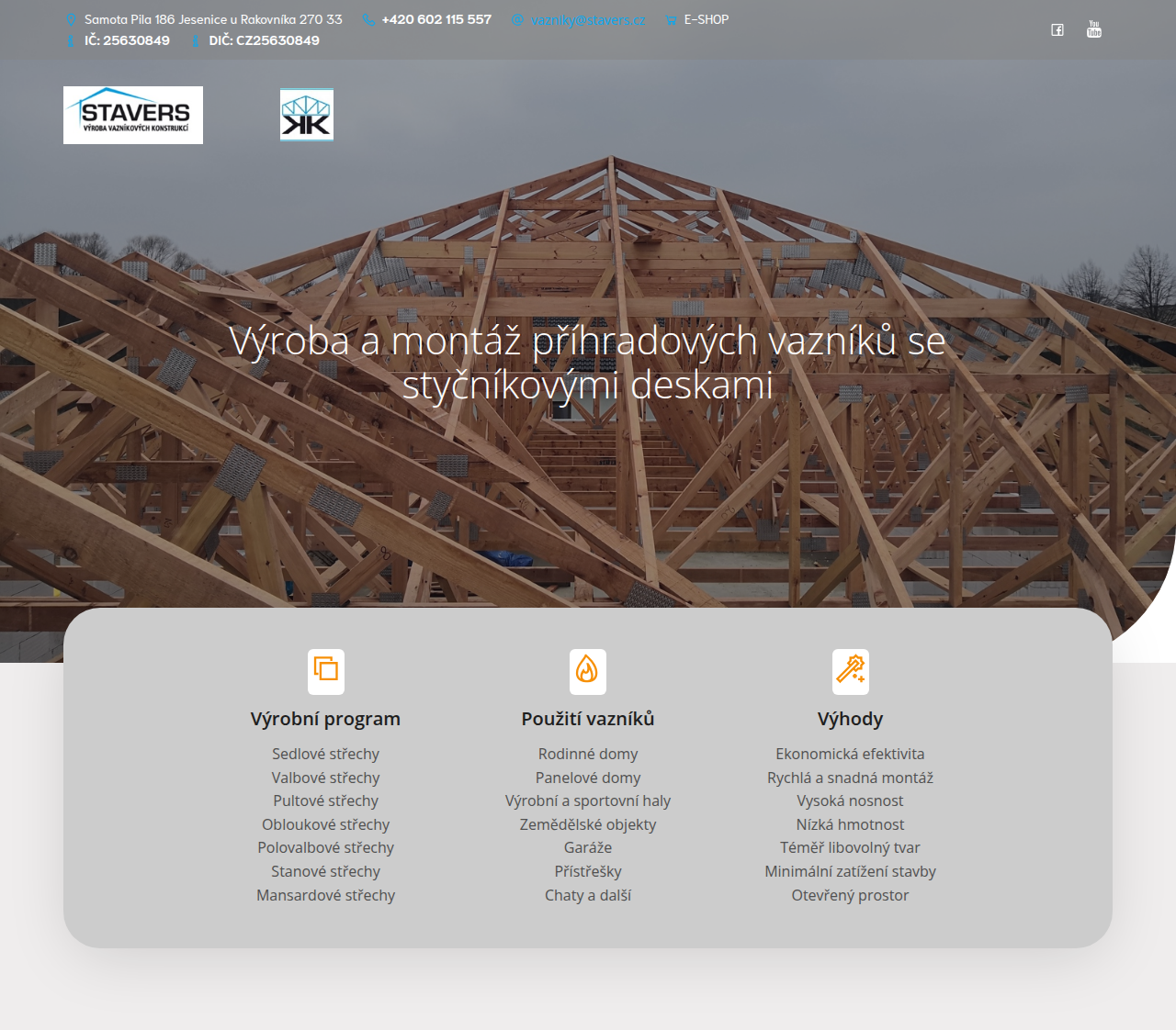 STAVERS - náhled webu